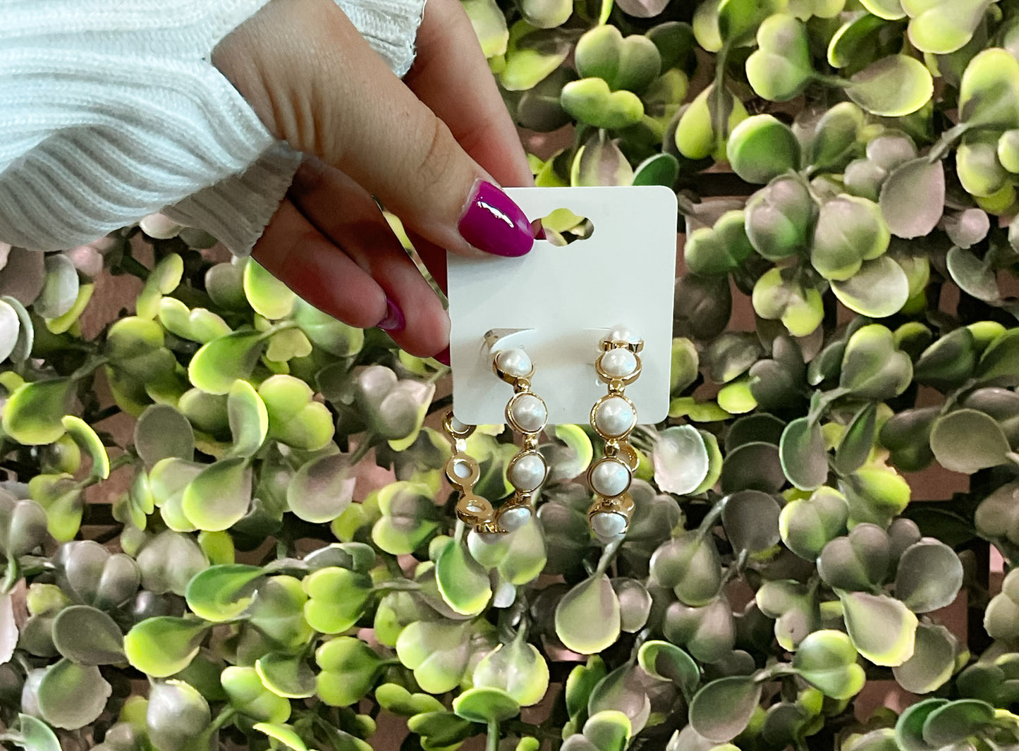 Pearl Hoop Earrings