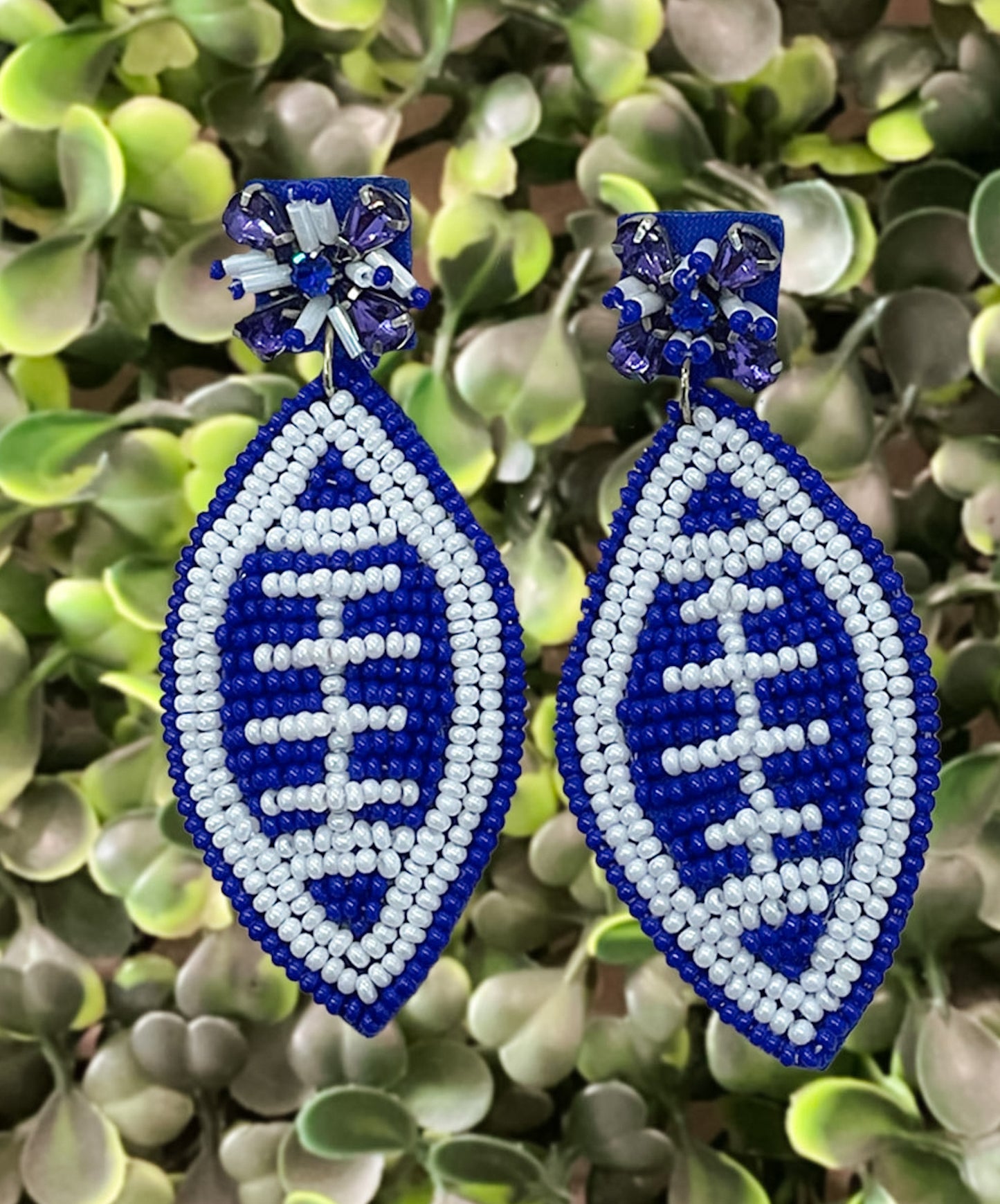 Beaded Football earrings