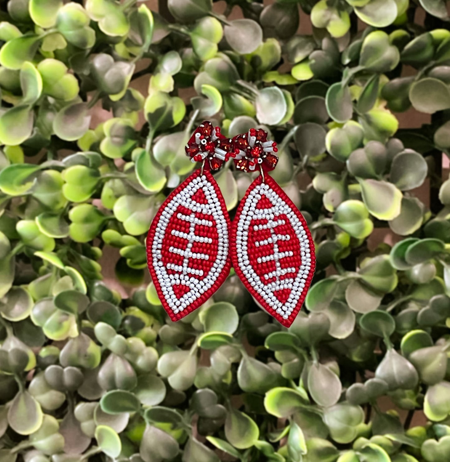 Beaded Football earrings