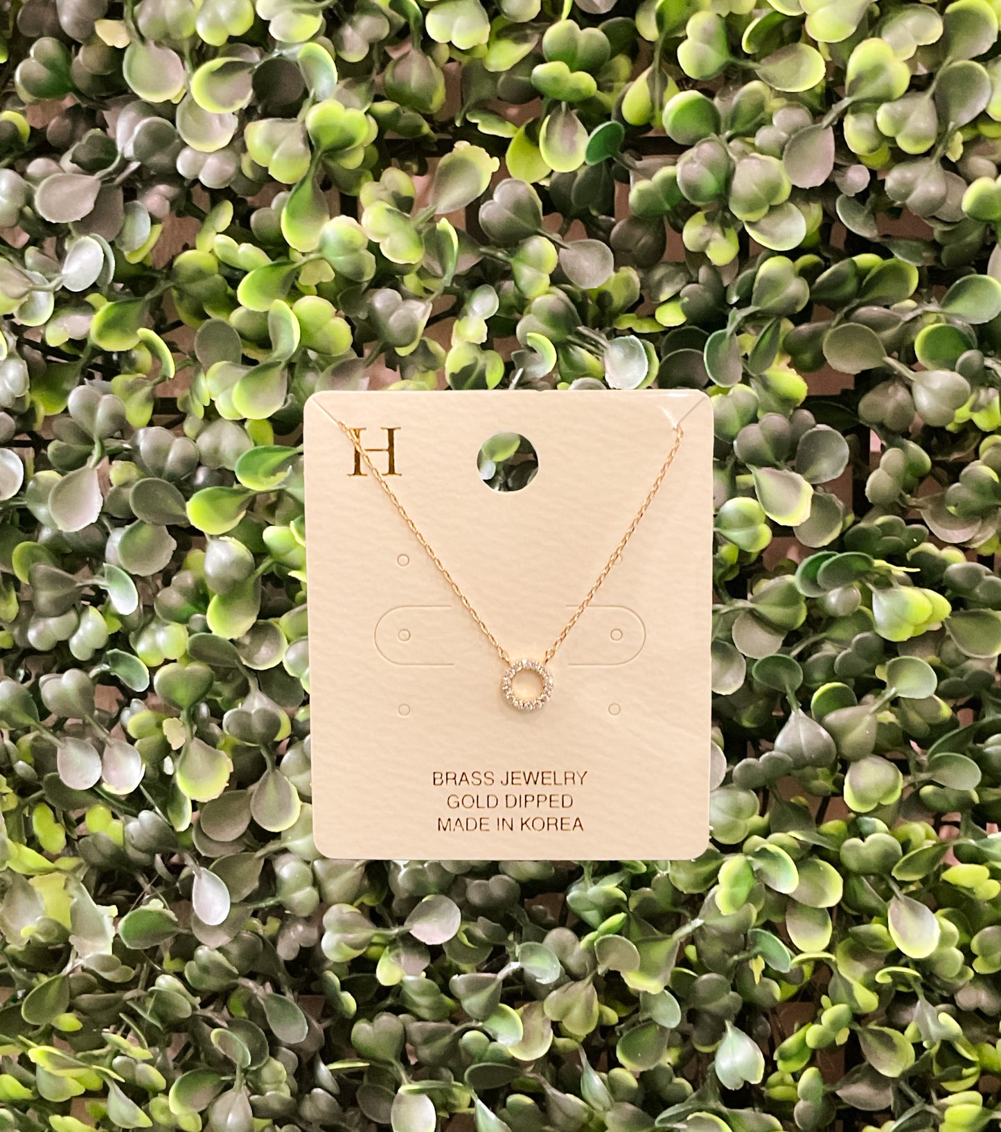 Crystal and gold Circle Necklace