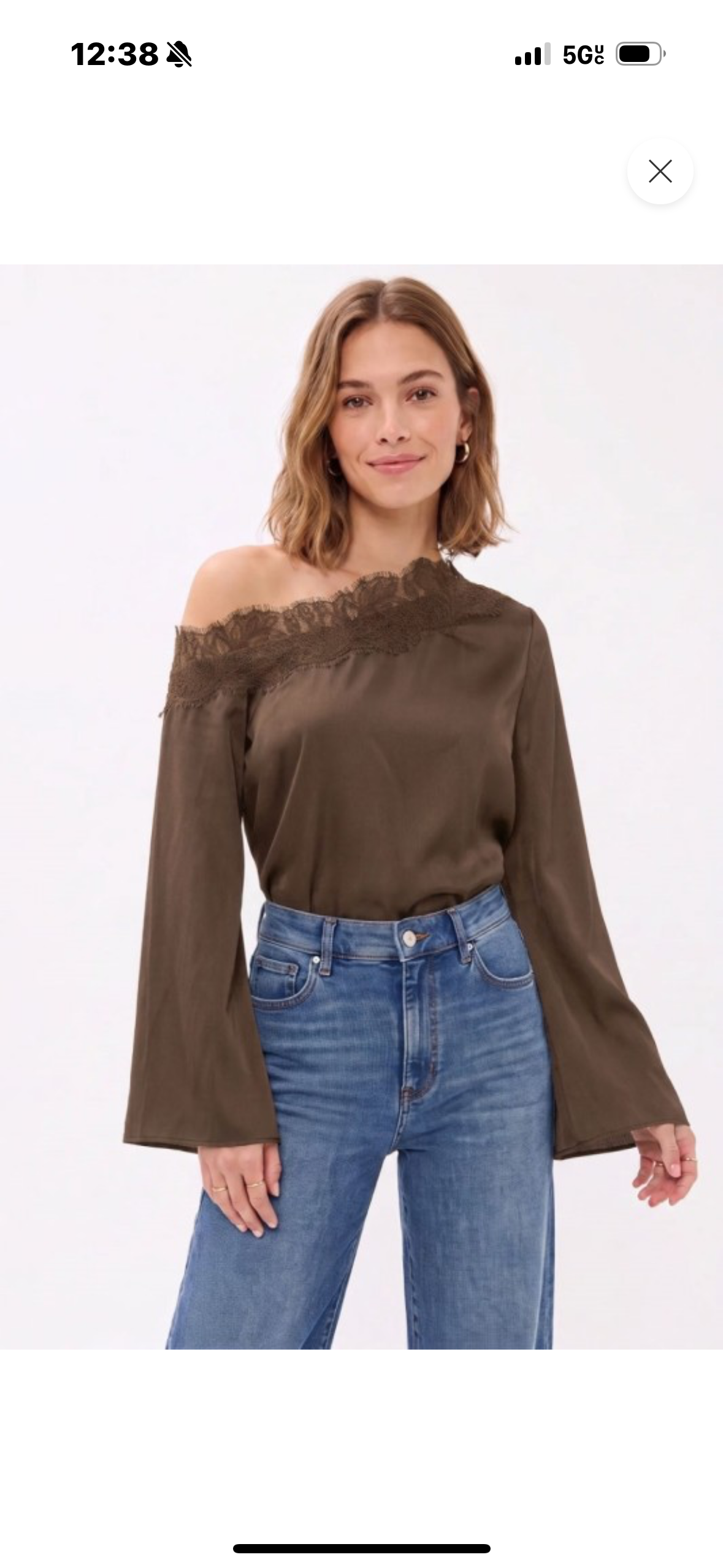 The Mocha Romance Lace Trim Top