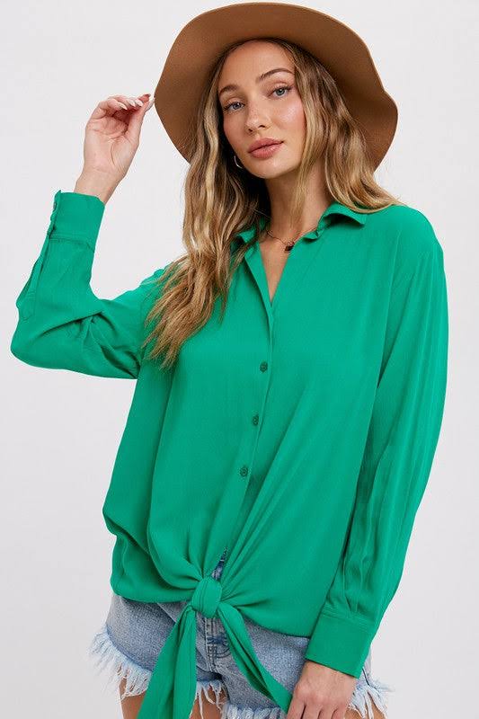 Green Tie Top