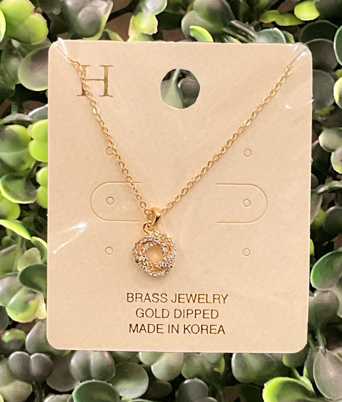 Crystal and Gold Knot Necklace