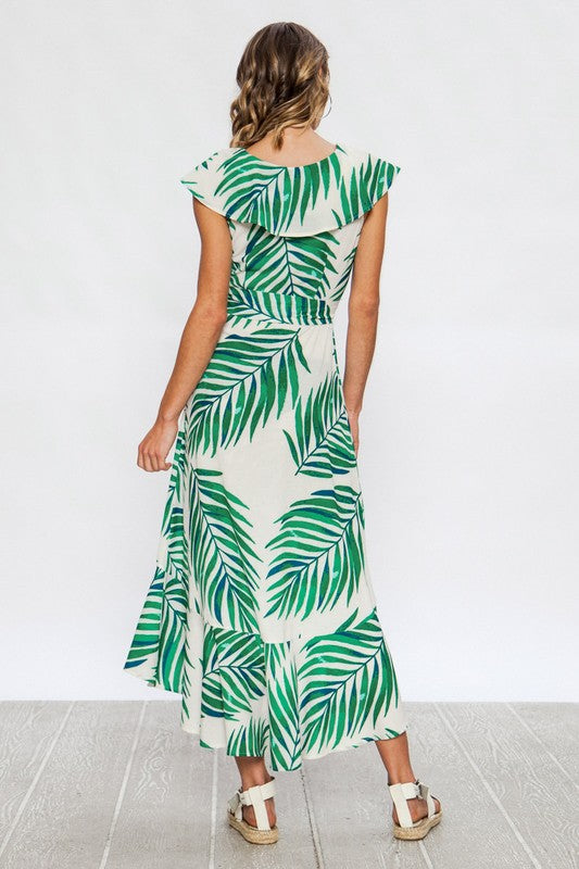 Green leaf dress