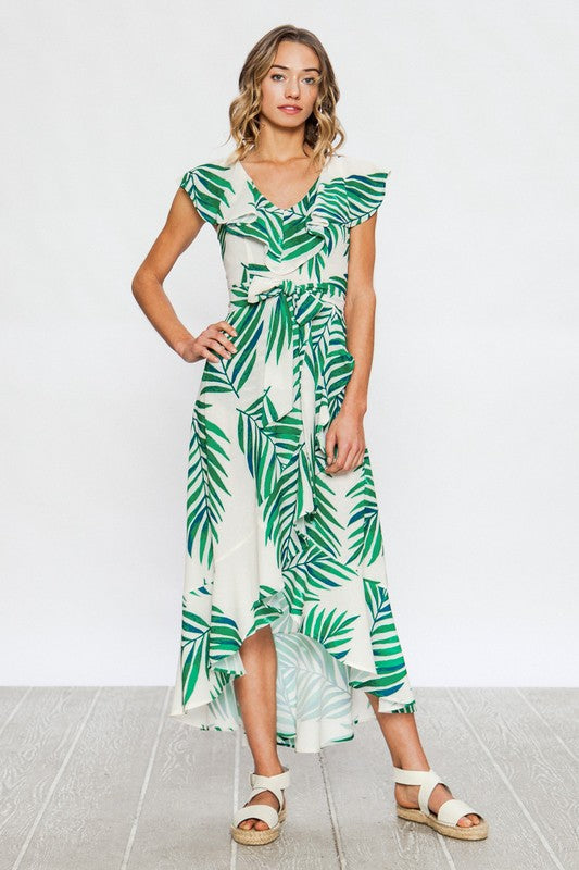 Green leaf dress