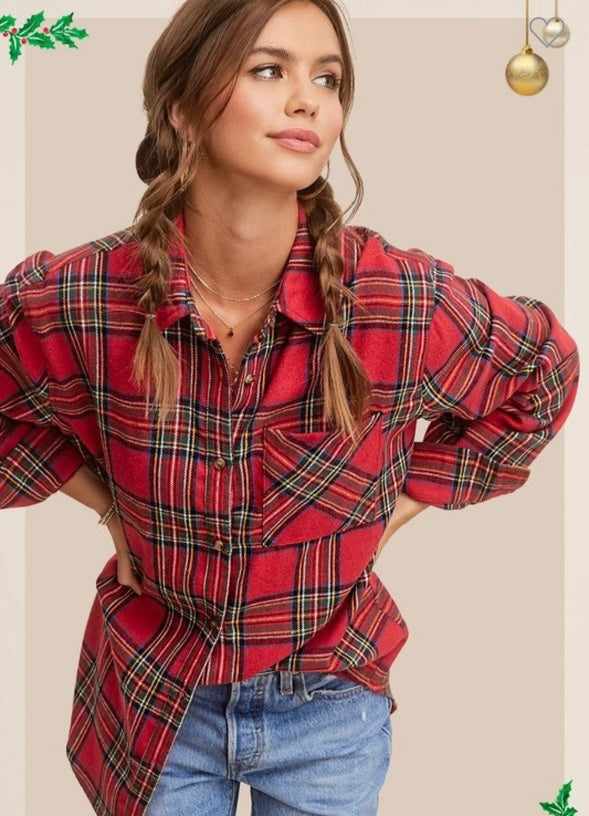Cheerful Plaid Top