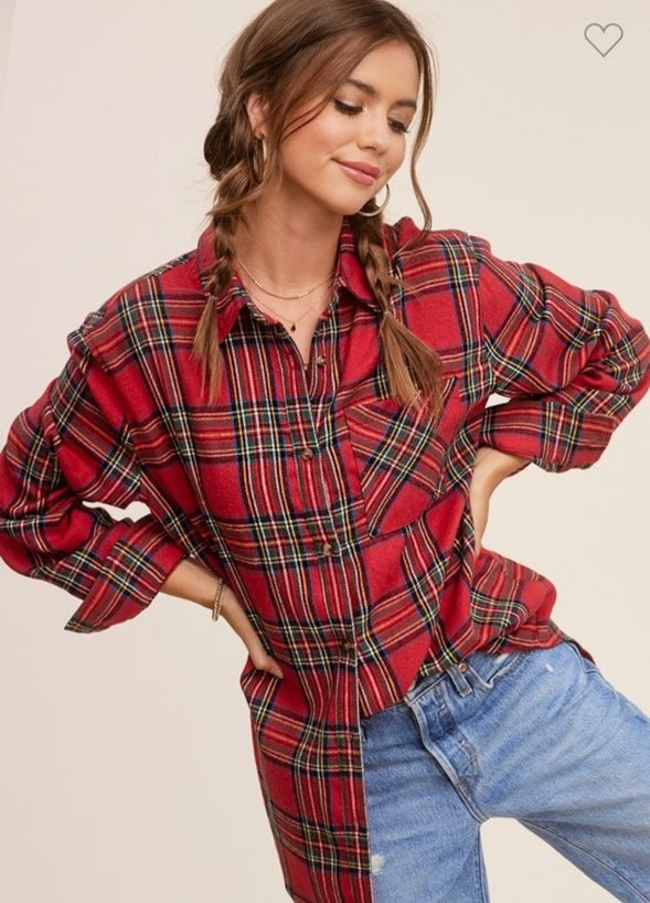 Cheerful Plaid Top