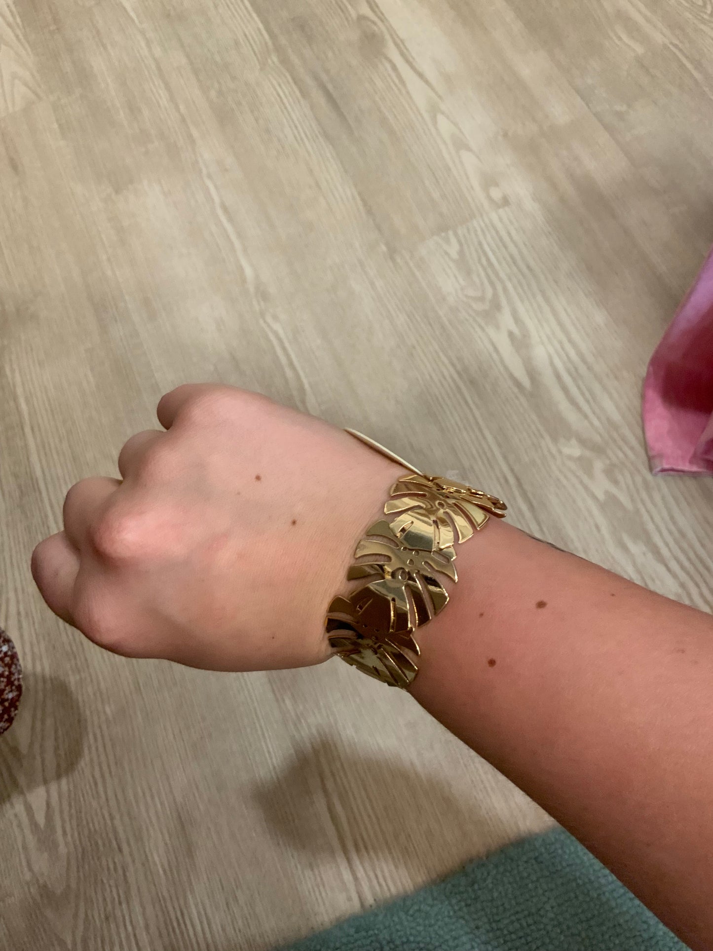 Gold leaf bracelet