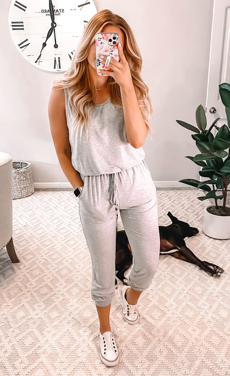 Casual Grey Jumpsuit