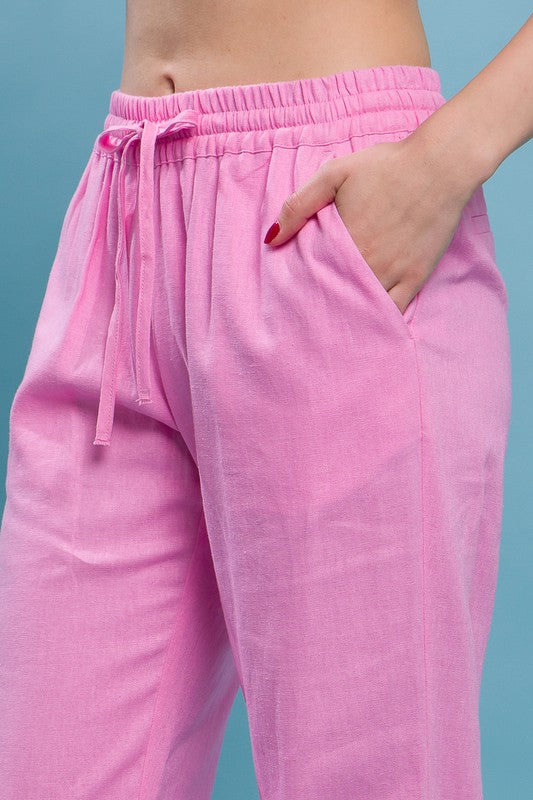 Pink Linen Pants