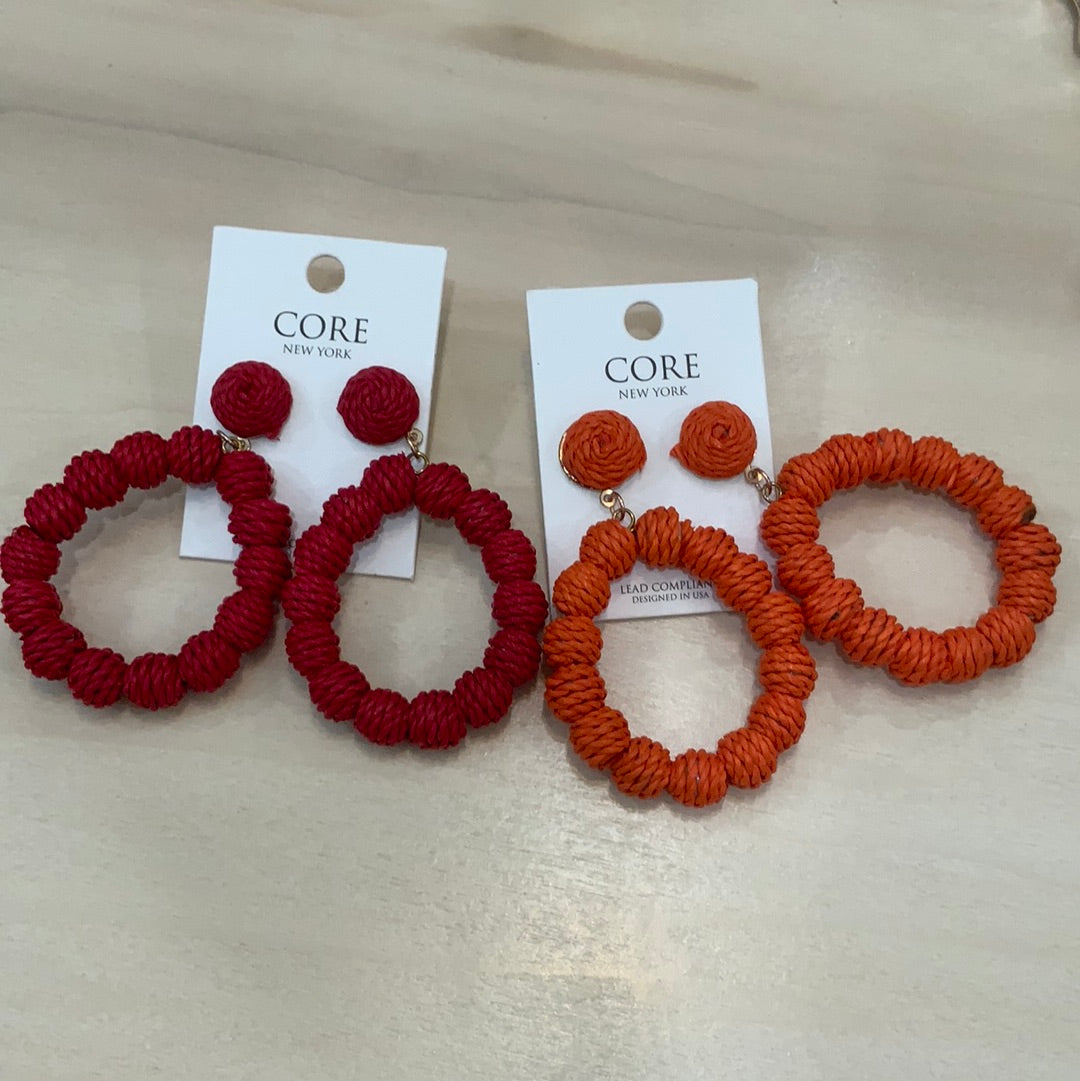 Yarn Oval Earrings