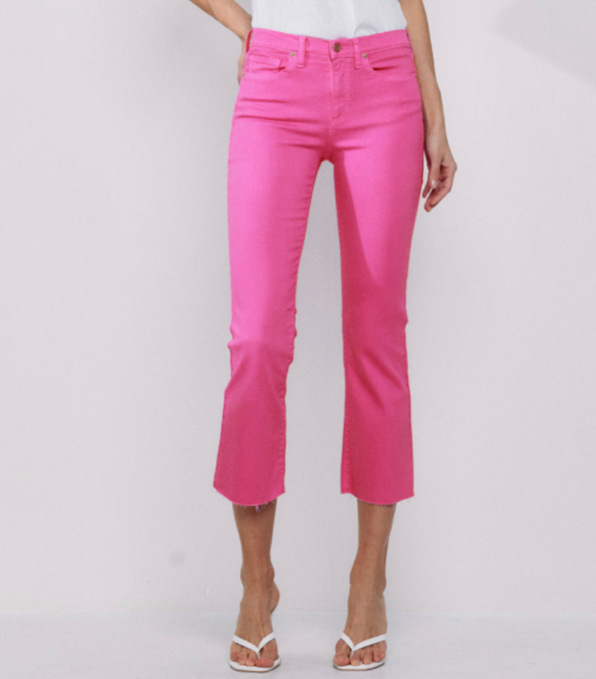 Pink mid rise jeans