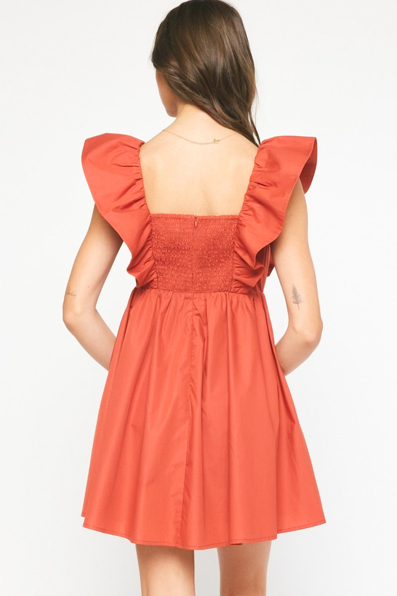 Rust Baby Doll Dress