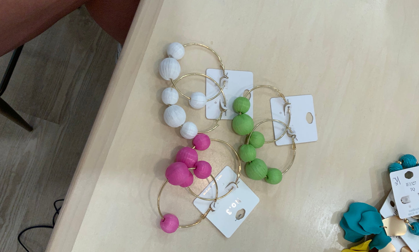 Yarn Hoop Earrings
