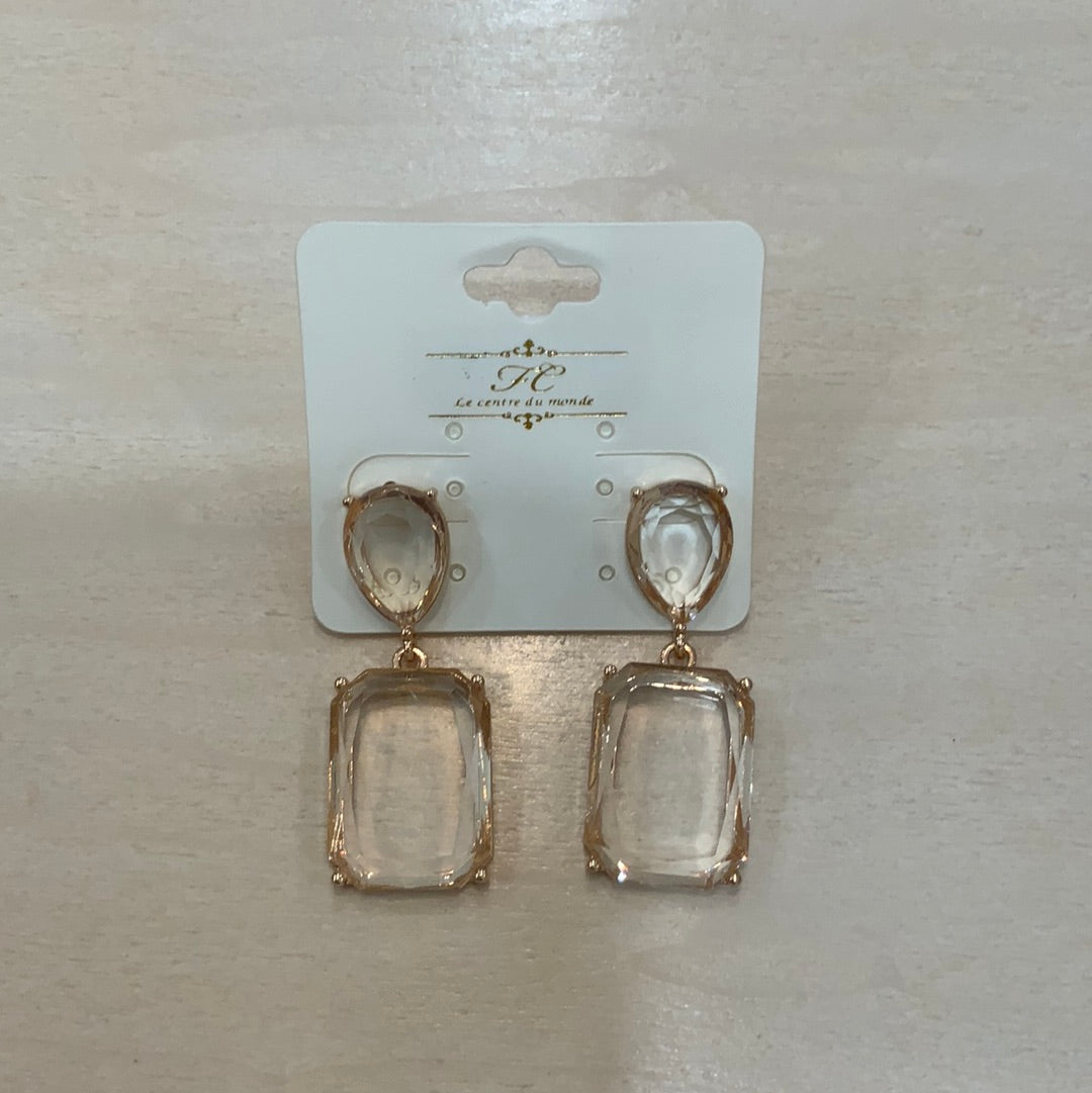 Clear Gem Earrings