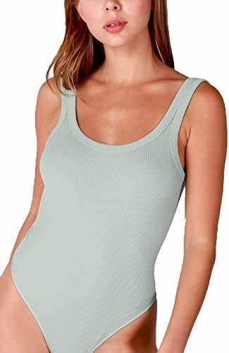 Ribbed blue bodysuit