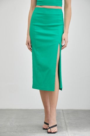Green wooven skirt