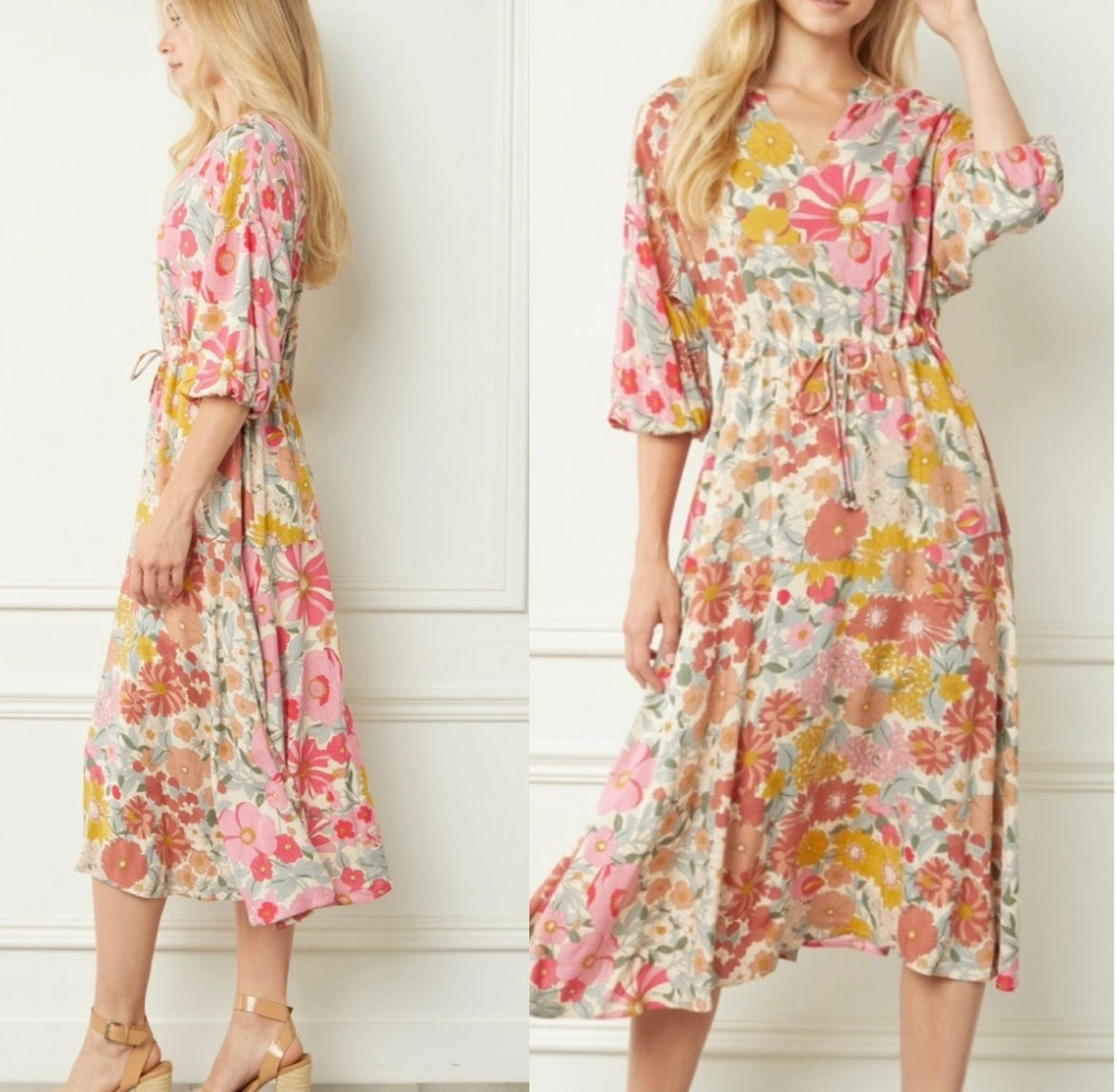 Floral blooms midi dress
