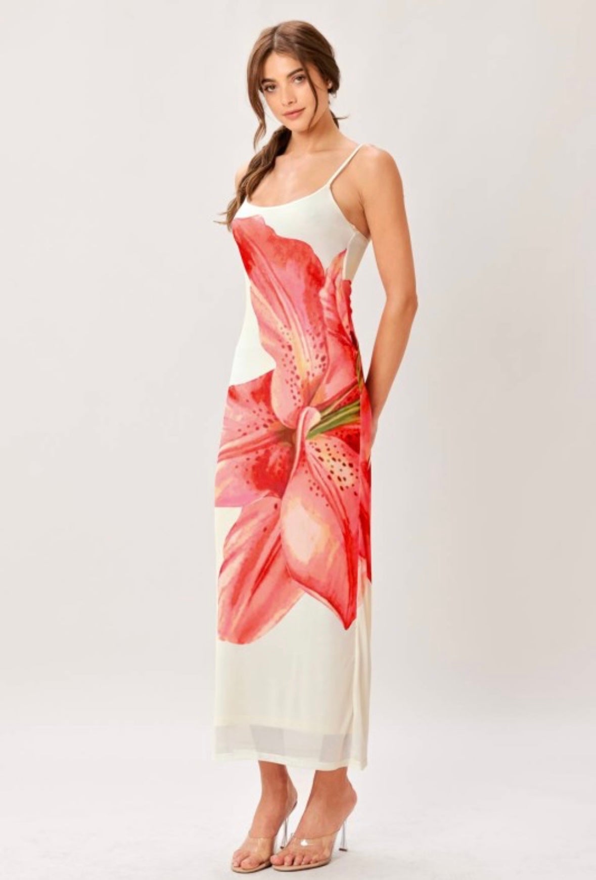 Floral Statement Slip Midi Dress