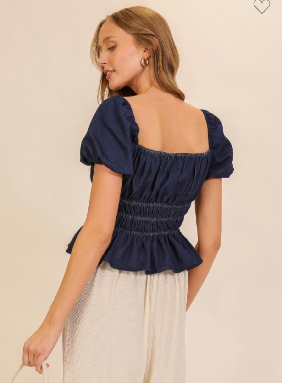 Midnight Muse Smocked Peplum Top
