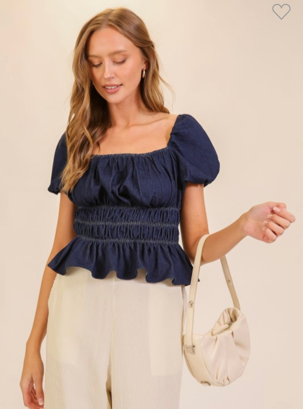 Midnight Muse Smocked Peplum Top