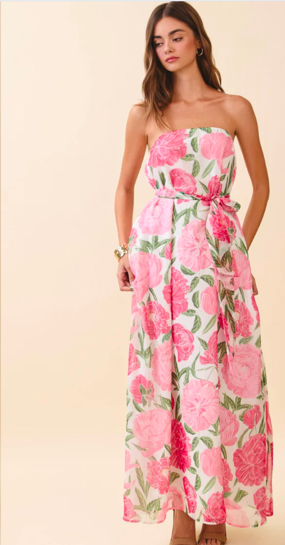 Blush Garden Halter Maxi Dress