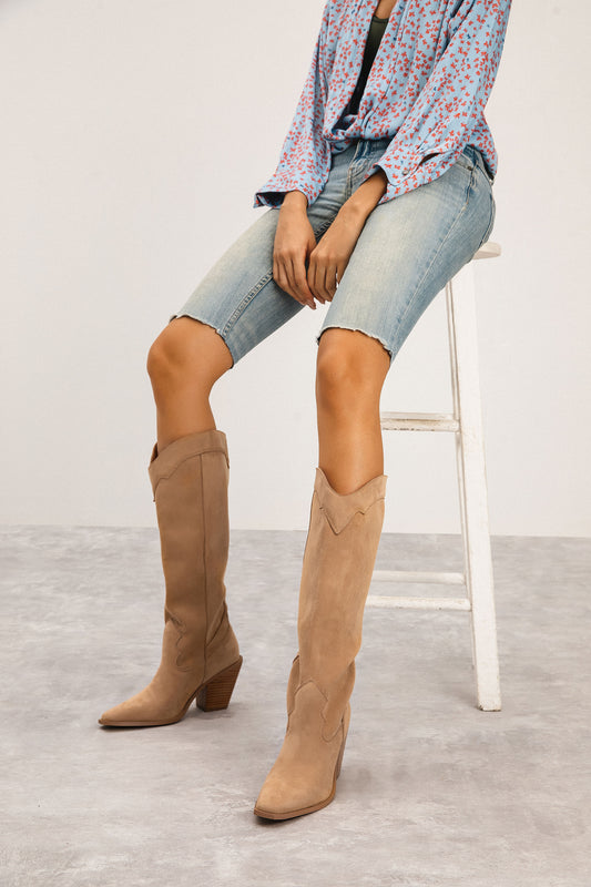 Truly taupe suede boots