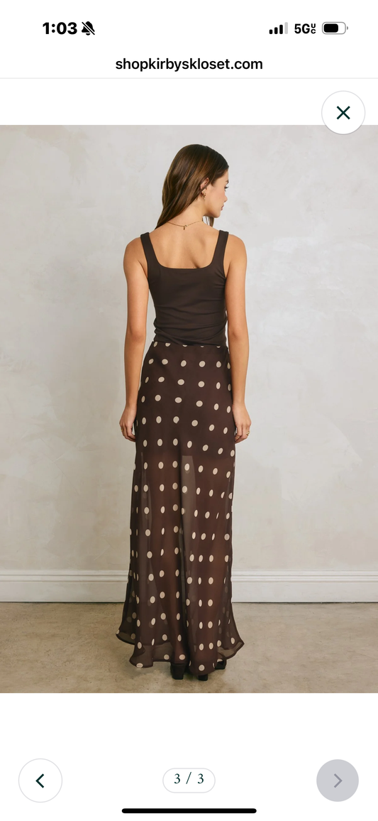 The Cocoa Dot Maxi Skirt