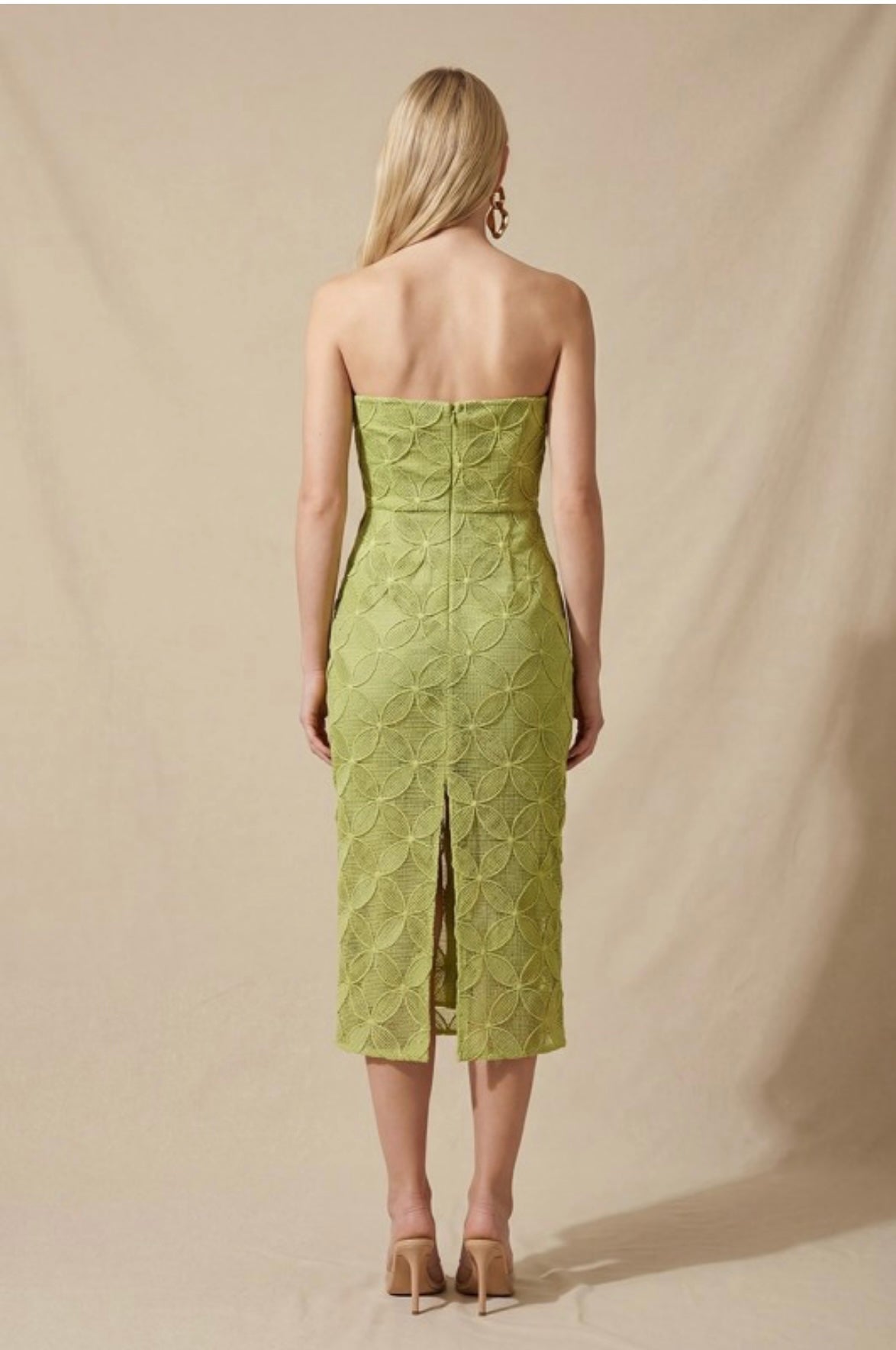 The Green Sage Blossom Midi Dress
