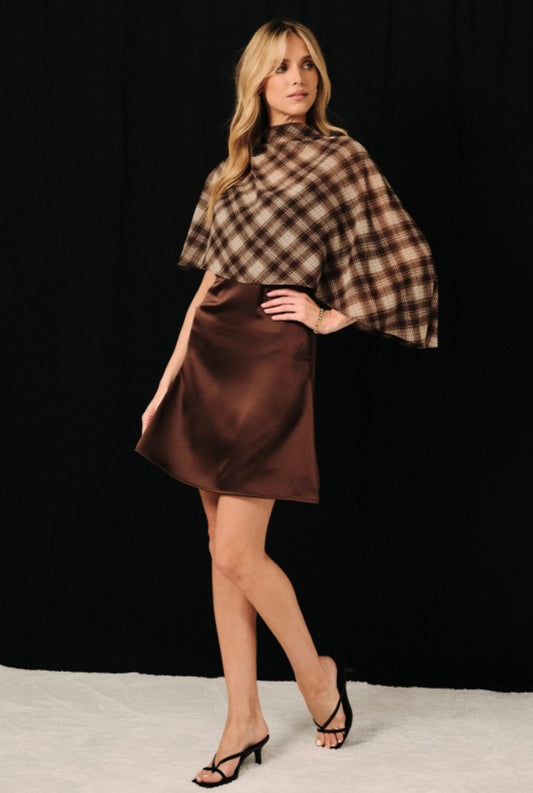 The Autumn Plaid Cape Top