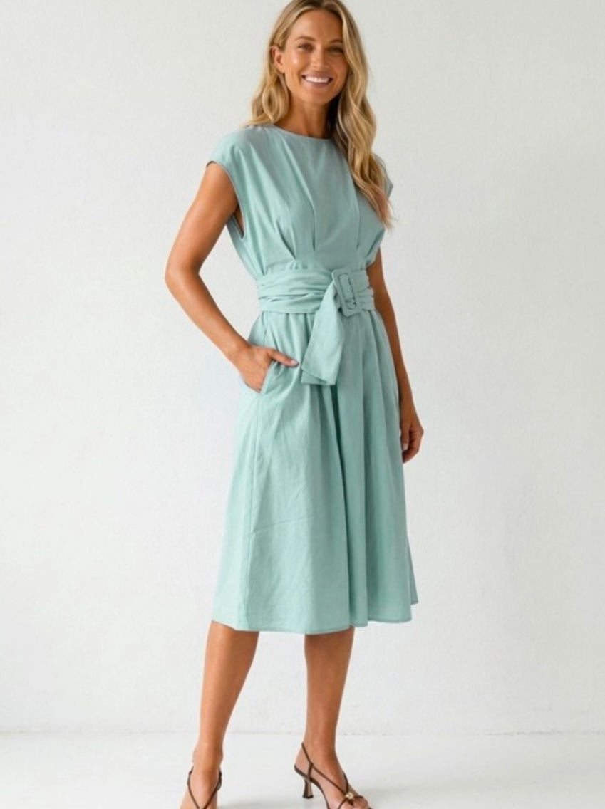 Seafoam Breeze Midi Dress