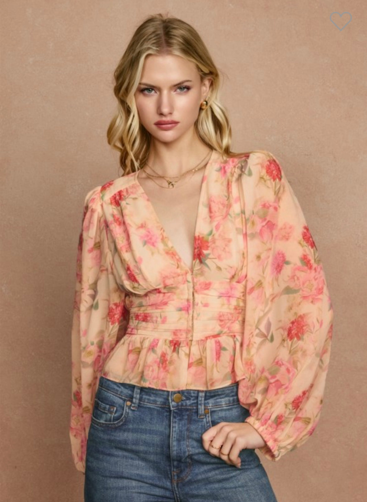 Blush Garden Sheer Floral Top