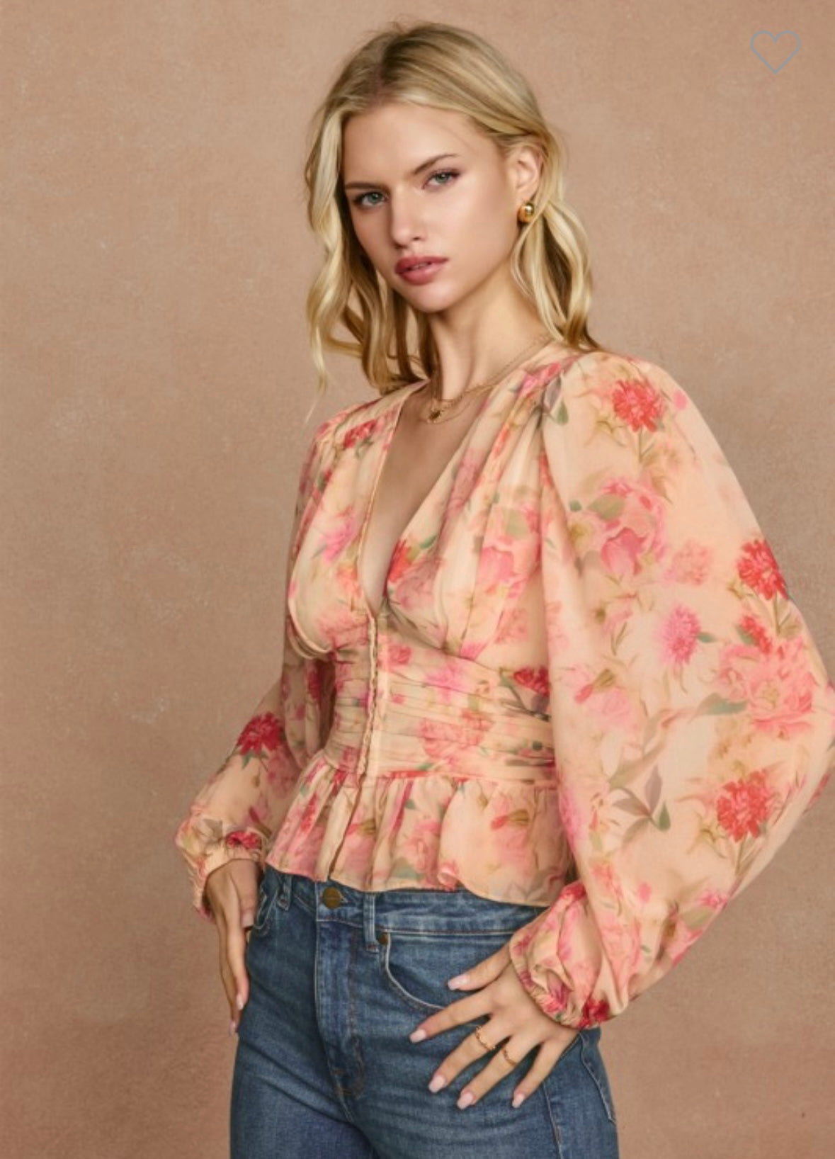 Blush Garden Sheer Floral Top