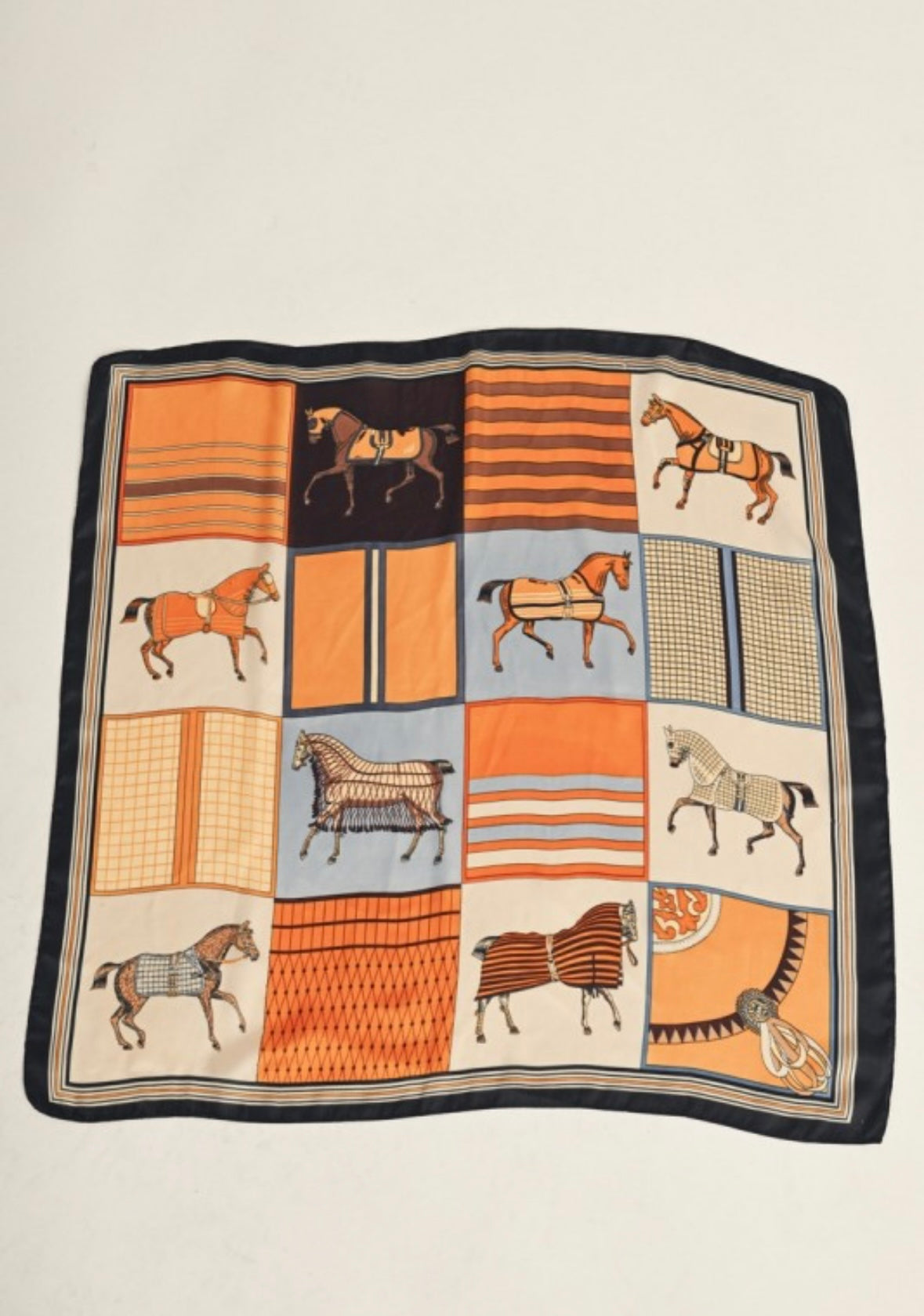 Equestrian Patchwork Silk Scarf