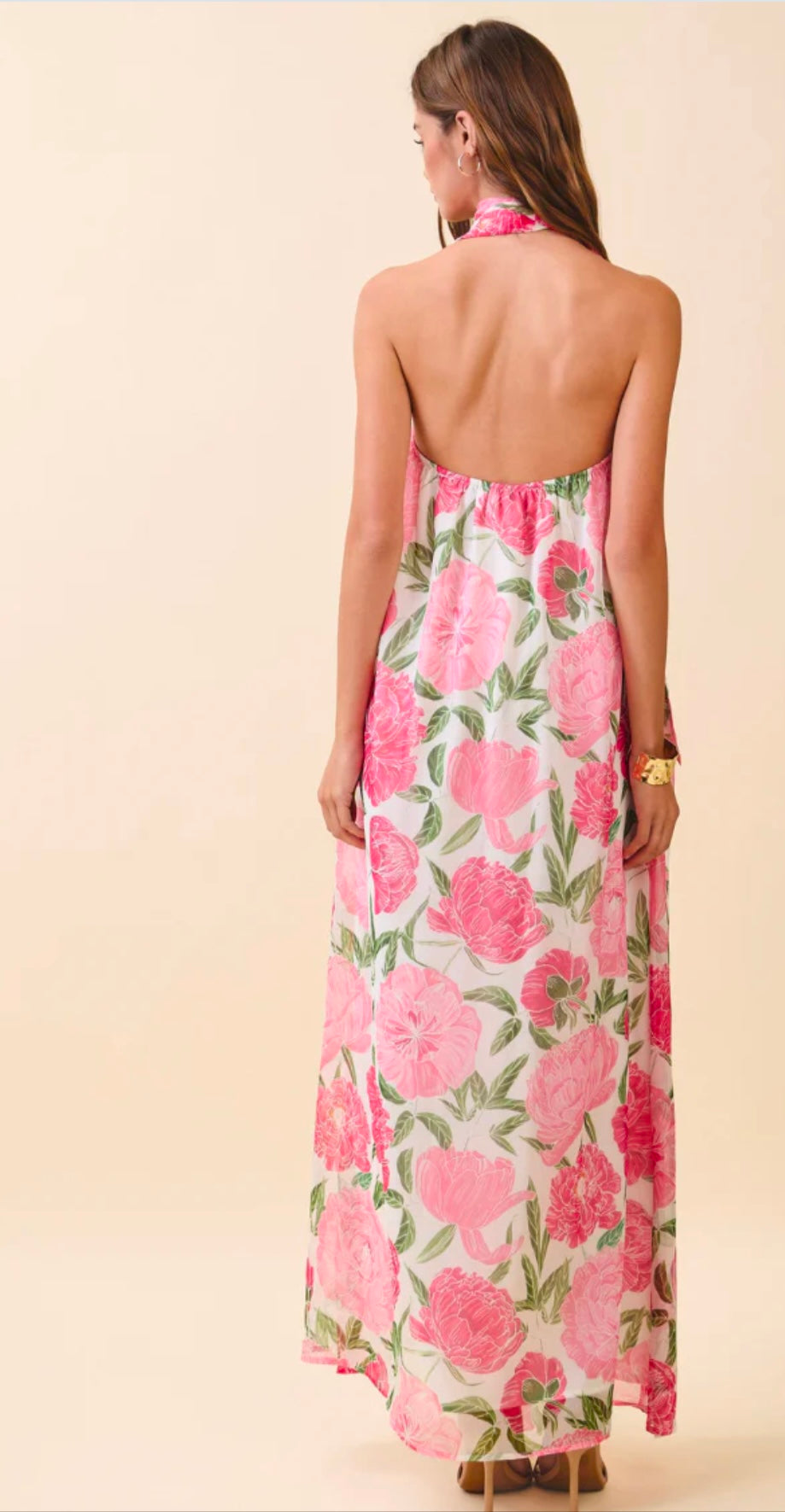 Blush Garden Halter Maxi Dress