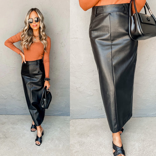 Your time to shine leather maxi
