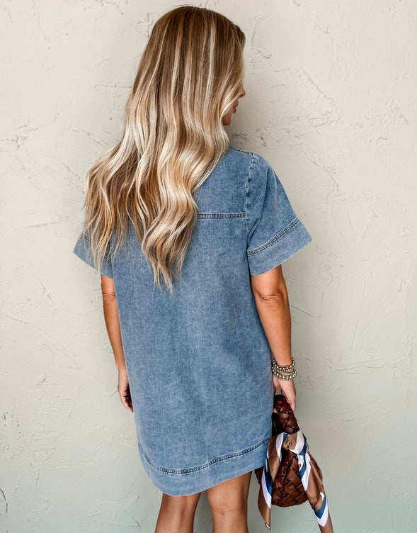 On The Move Denim Dress