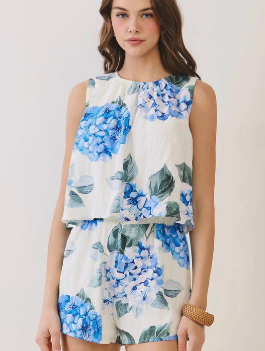 Hydrangea Blooms Romper