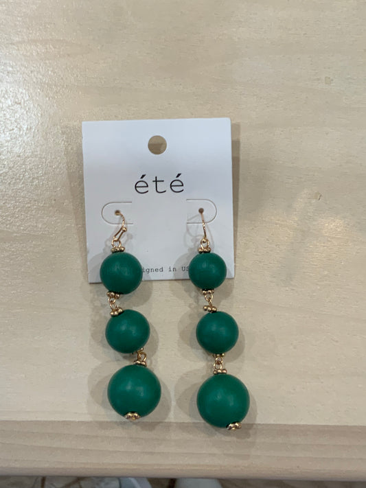 Green bead earrings